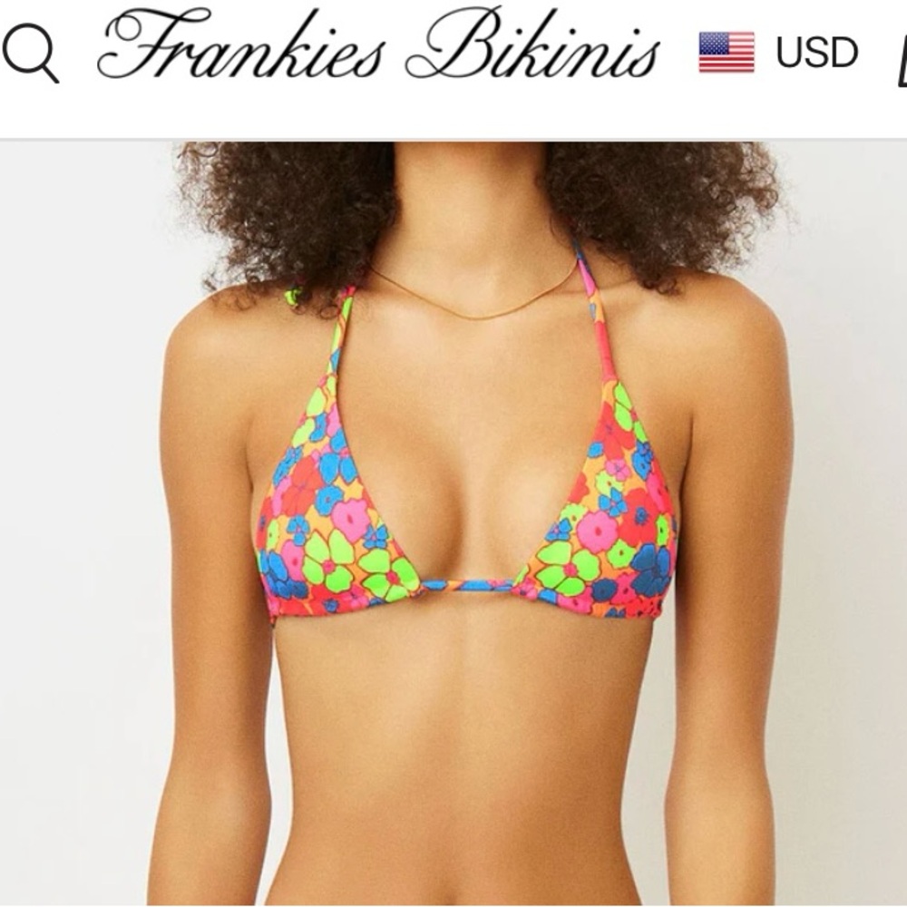 Frankies Bikinis Groovy “Nick” Triangle Bikini Top - L